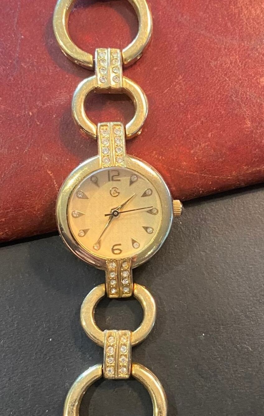 Women's 23mm Gold Tone George Watch, Crystal Accents